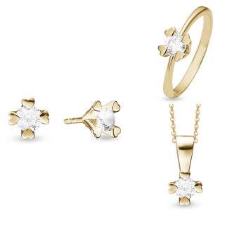 by Aagaard set, with a total of 3,00 ct diamonds Wesselton VS